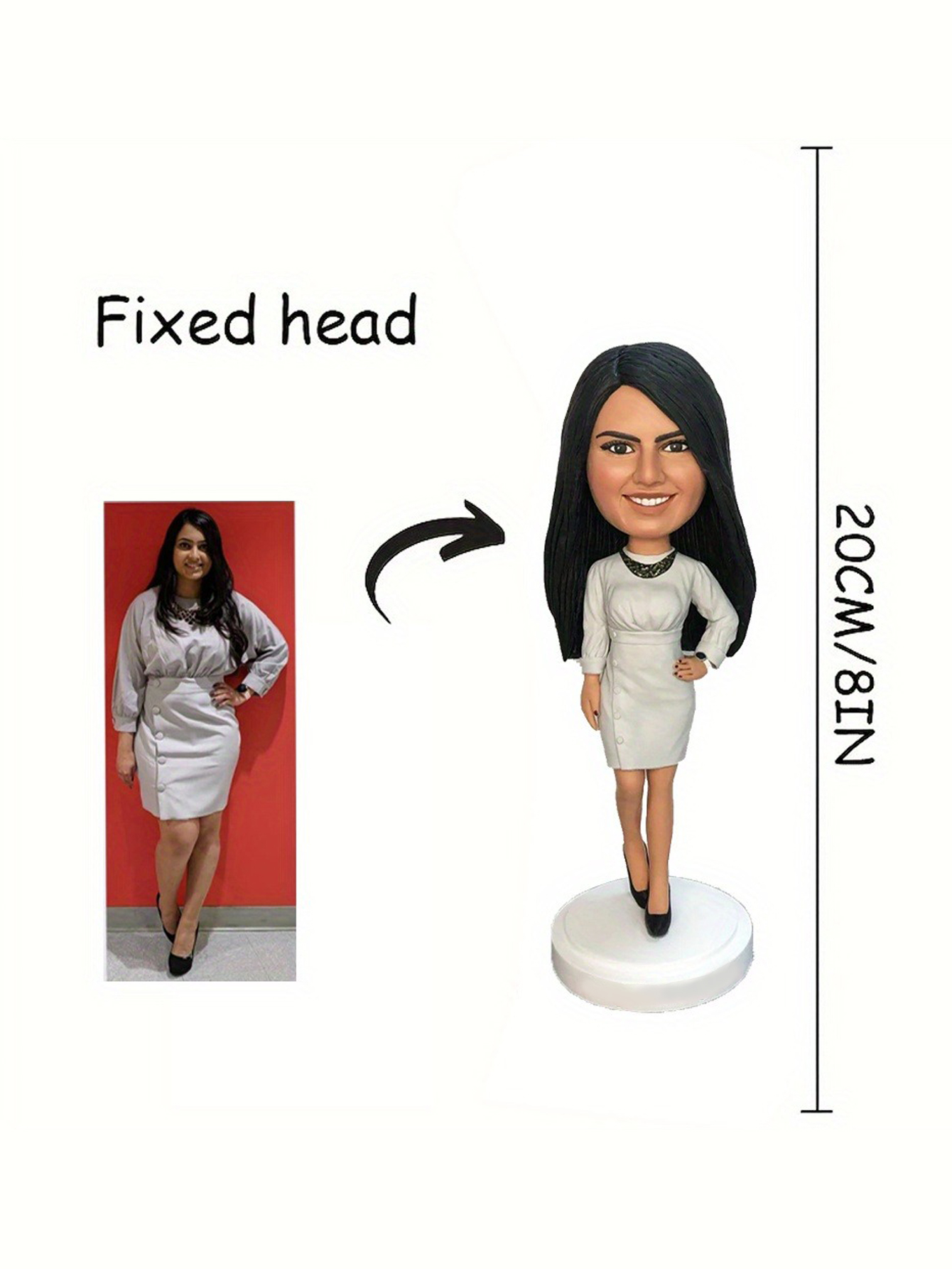 Custom Clay Personalized Bobblehead Doll (Single-Person Style - Single-Person Photos Only)